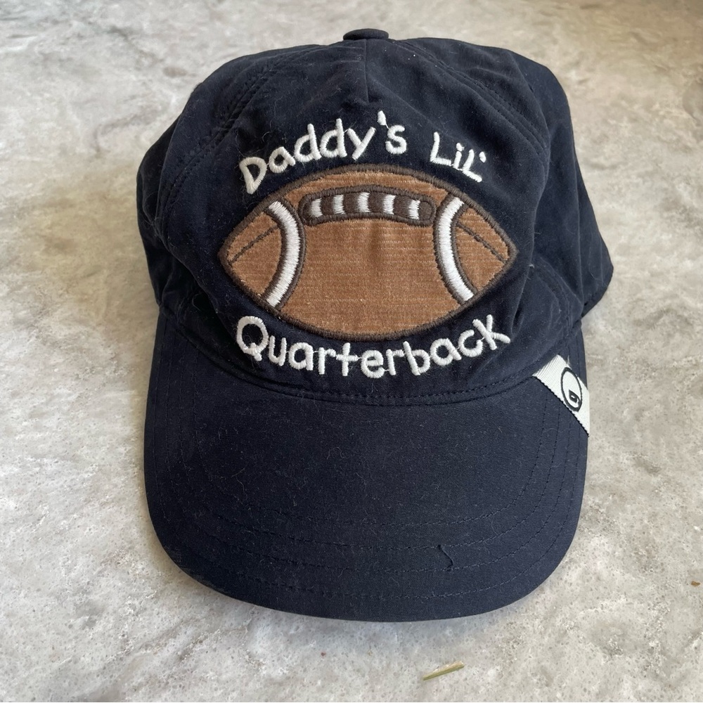 Daddy’s Lil’ Quarterback Football Baseball Cap - Size 12-24 months